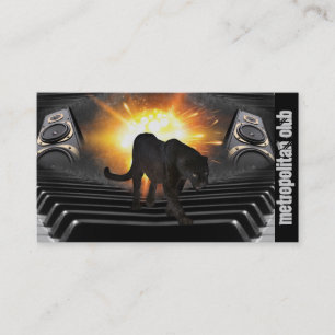 Hip hop panther flames keyboard speaker DJ Business Card