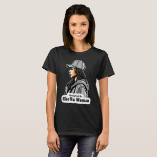 Hip Hop Print - Strength of Woman - Square Sticker T-Shirt