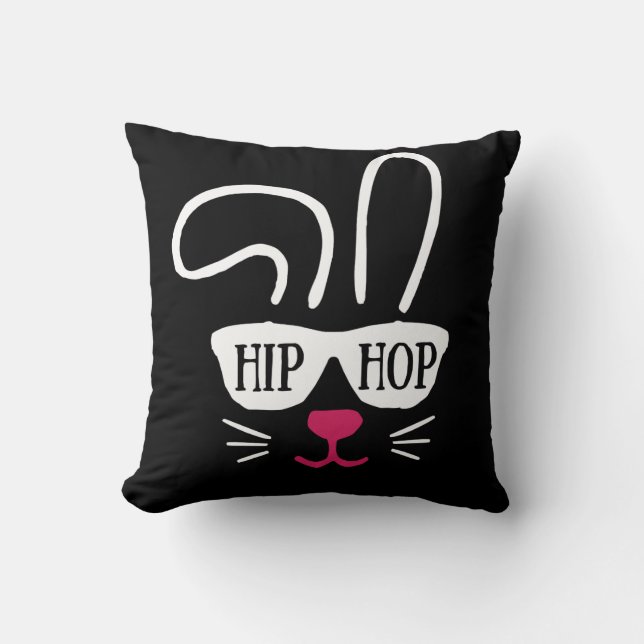 Hip Hop Rabbit Bunny Easter Cushion (Front)