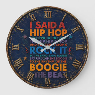 Hip Hop Rap Music Old School Studio DJ Gift Large Clock