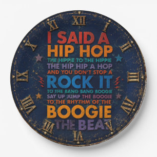 Hip Hop Rap Music Old School Studio DJ Gift Paper Plate