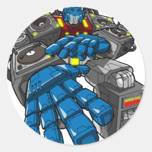 Hip Hop Robot Classic Round Sticker