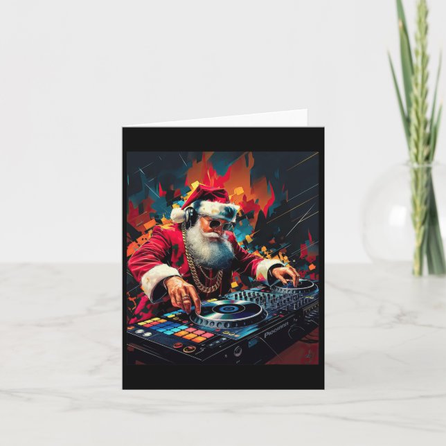 Hip Hop Santa Dj Christmas 2  Card (Front)