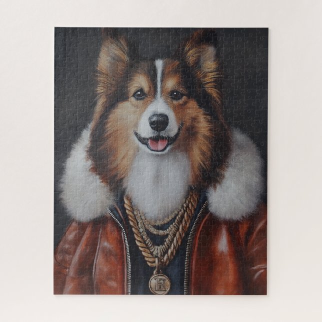 Hip Hop Shetland Sheepdog | Sheltie Jigsaw Puzzle (Vertical)