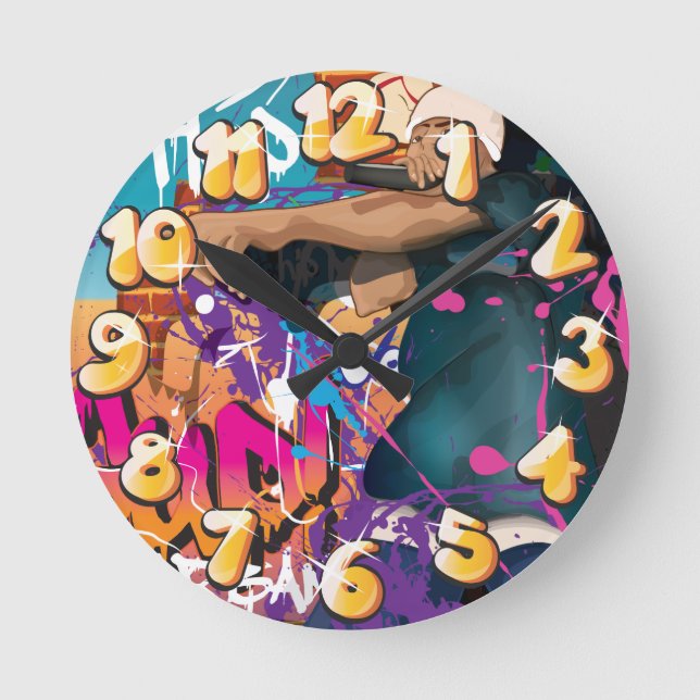 Hip Hop Singer Celebrity Round Clock (Front)