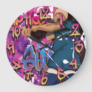 Hip Hop Singer Large Clock