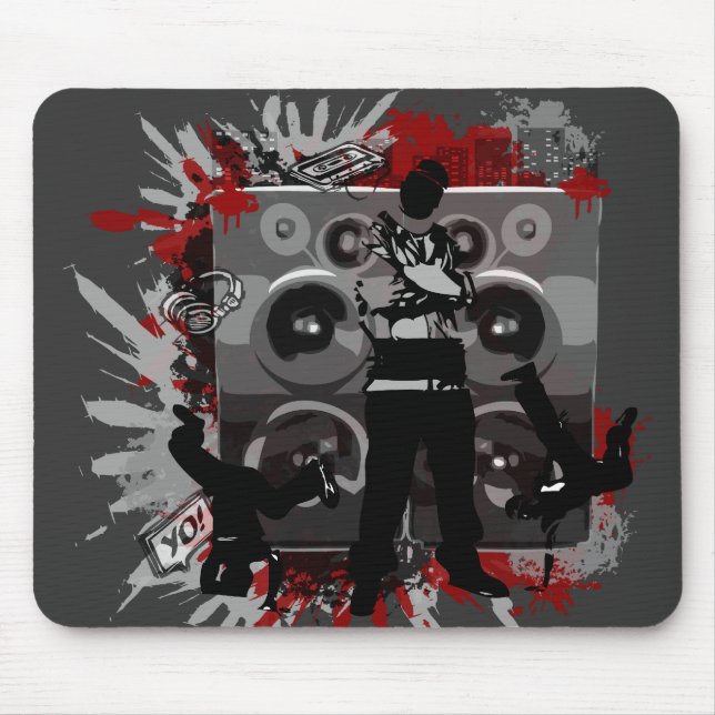 Hip Hop Speakers Mouse Mat (Front)