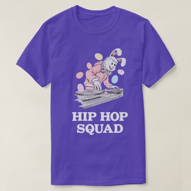 Hip Hop Squad DJ Bunny Rabbit Easter Egg Hunt Cost T-Shirt (Design Front)
