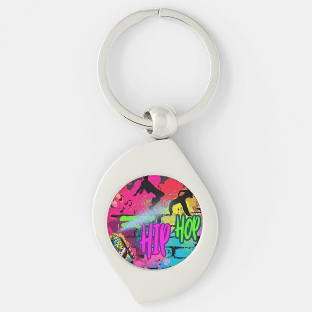Hip-Hop Street Art – Vibrant Urban Energy Key Ring (Front)