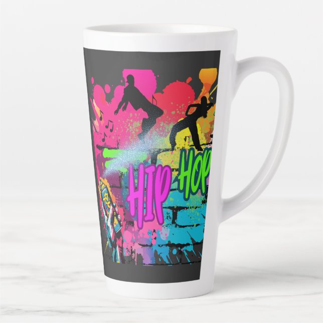  Hip-Hop Street Art – Vibrant Urban Energy Latte Mug (Right)