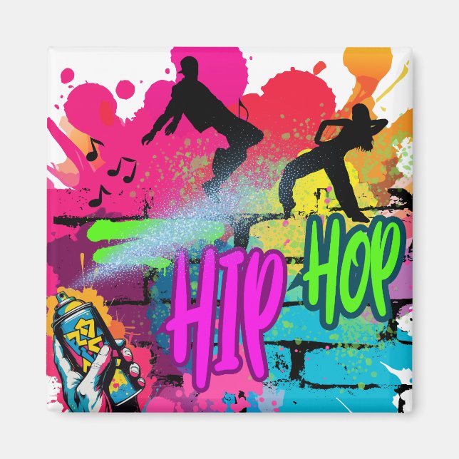 Hip-Hop Street Art – Vibrant Urban Energy Magnet (Front)