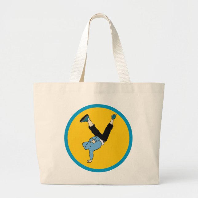 Hip Hop street style dancer Large Tote Bag (Front)