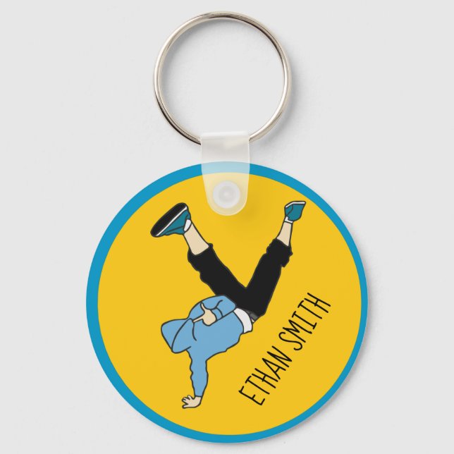 Hip Hop street style dancer personalised name Key Ring (Front)