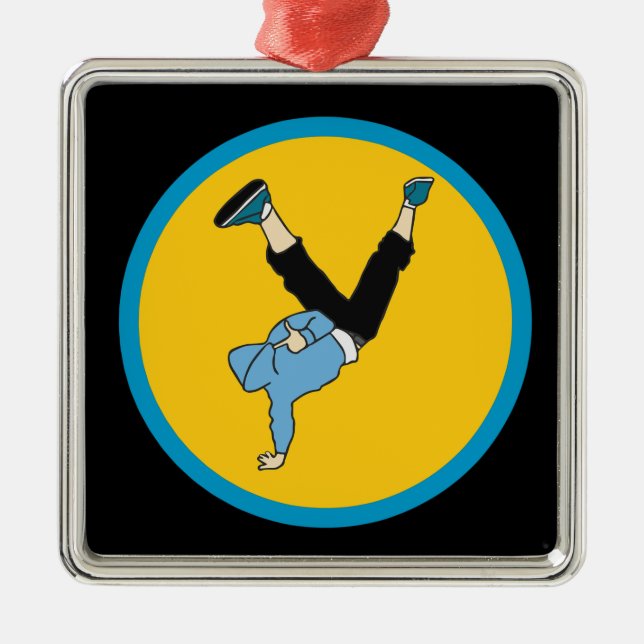 Hip Hop street style modern dancer Metal Tree Decoration (Front)