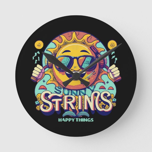 hip hop sun round clock (Front)
