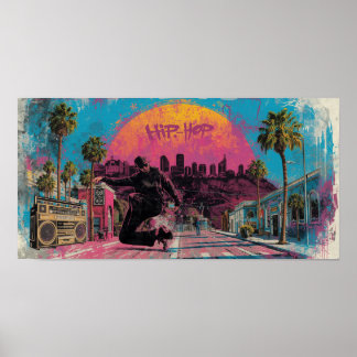 Hip-Hop Sunrise: Downtown LA Vibes Poster