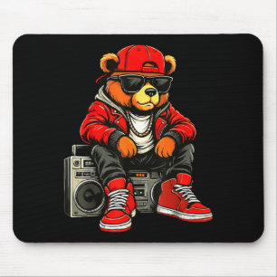 Hip Hop Teddy Bear Rap Music Mouse Mat