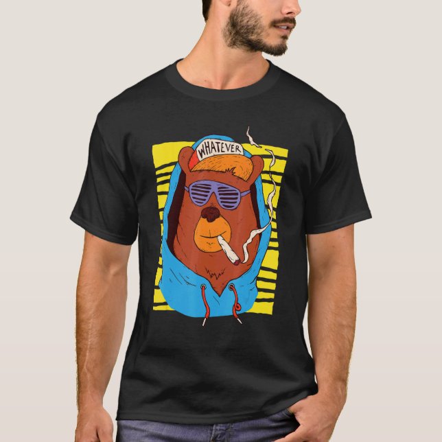 Hip Hop Teddy Bear Whatever Rap Music T-Shirt (Front)