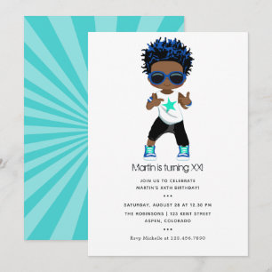 Hip Hop themed Boy Birthday Invitation