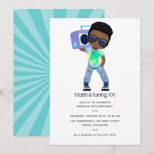 Hip Hop themed Boy Birthday Invitation