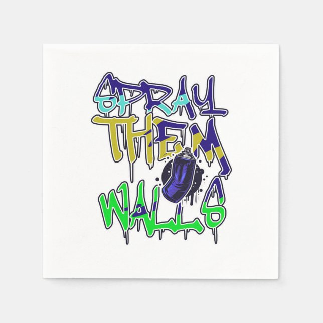 Hip Hop Urban Graffiti Artist Typographic Street W Napkin (Front)