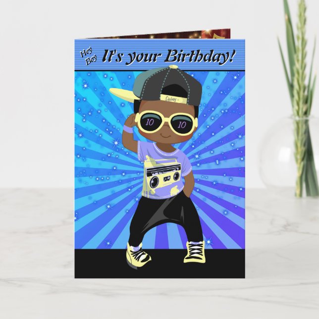 Hip Hop Word Unscramble Crossword Happy Birthday Card (Front)
