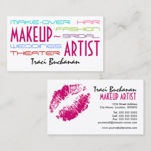 Hip Makeup Artist Business Cards