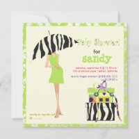 Hip mama, lime green damask/zebra baby shower