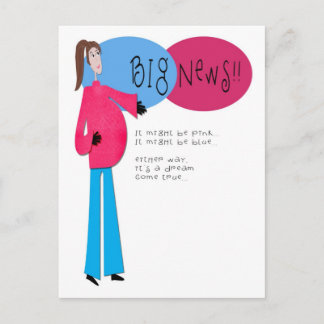 Hip Mama Pregnancy Announcement Postcard