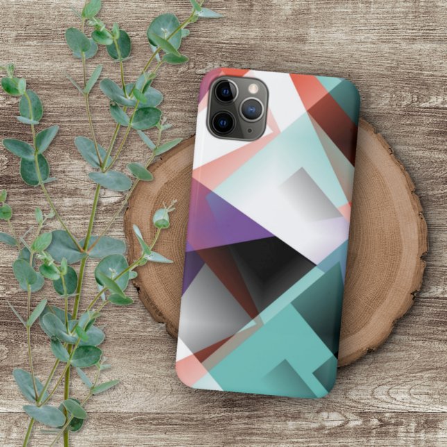 Hip Modern Abstract Geometric Mosaic Art Pattern iPhone Case (Creator Uploaded)