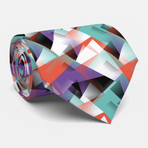 Hip Modern Abstract Geometric Mosaic Art Pattern Tie