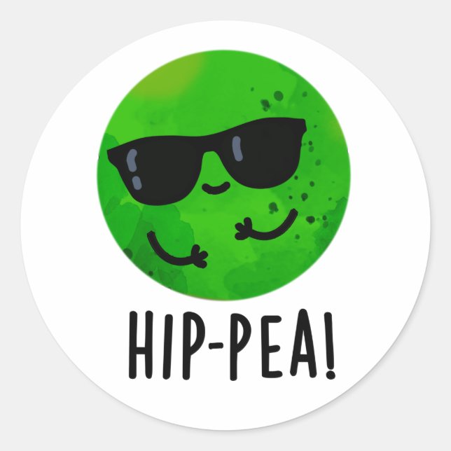 Hip-pea Funny Hip Pea Pun  Classic Round Sticker (Front)