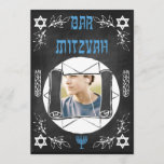 Hip Personalized Bar Mitzvah Chalkboard Invitation<br><div class="desc">Customize this trendy Chalkboard Bar Mitzvah Invitation to your event specifications. Change Image to that of bar mitzvah boy! Credit to: http://fontscafe.com/</div>