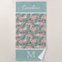 Hip Pink Flamingoes Palm Leafs Pattern Custom