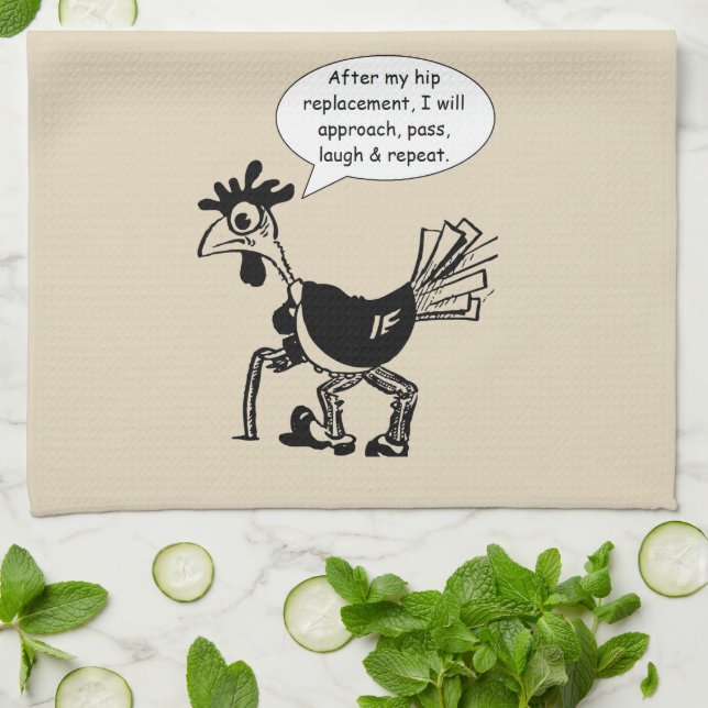 Hip Replacement Surgery - Fun Quote Tea Towel (Folded)