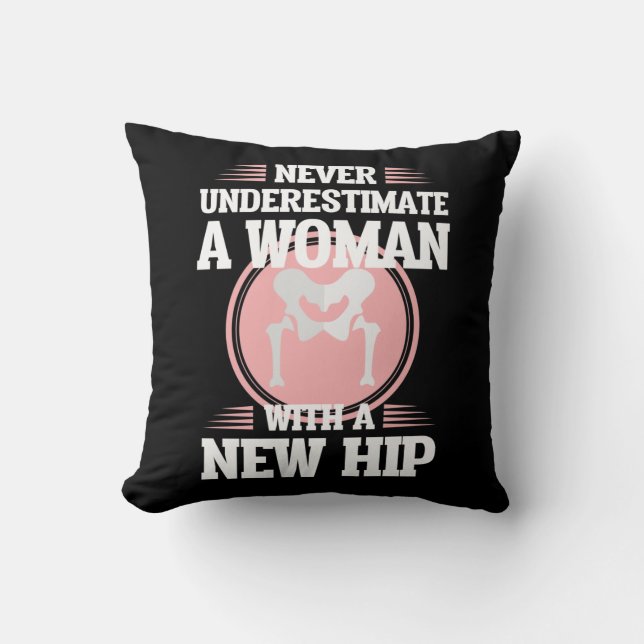 Hip Replacement Surgery Wife Mom Recovery Get Well Cushion (Front)