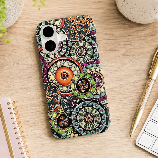 Hip Retro Chic Funky Floral Circles Art Pattern (Creator Uploaded)