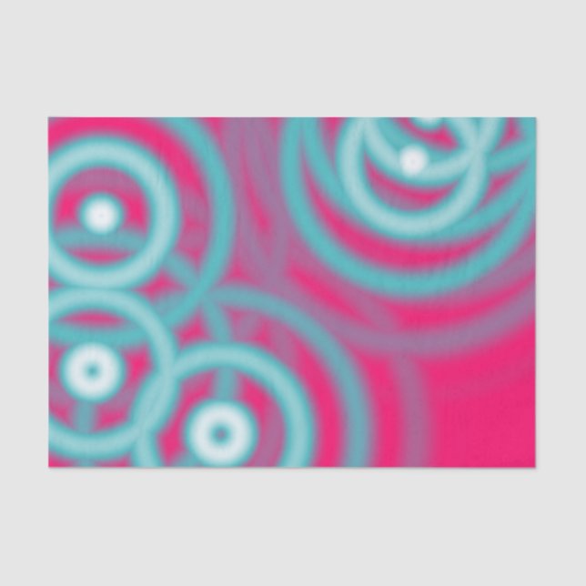 Hip retro mid century fuschia blue mod circles tissue paper (Front)