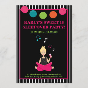 HIP RETRO MODERN Sassy Girl Birthday Invitation