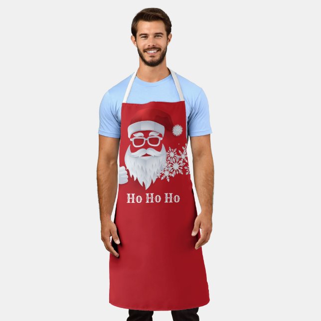 Hip Santa Claus Papercut Christmas Apron (Worn)