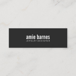 Hip Simple and Bold  Modern Minimalist Black Mini Business Card