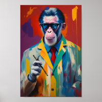 Hip Smoking Ape Home Decoration Wall Art