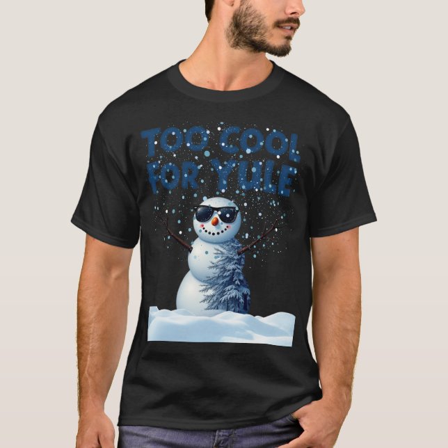 "Hip Snowman Holiday Design - T-Shirts (Front)