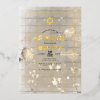 Hip Street  Urban Bat Mitzvah Foil Invitation