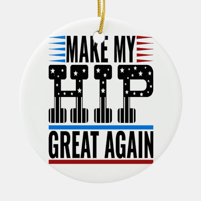 Hip Surgery Ceramic Tree Decoration (Front)