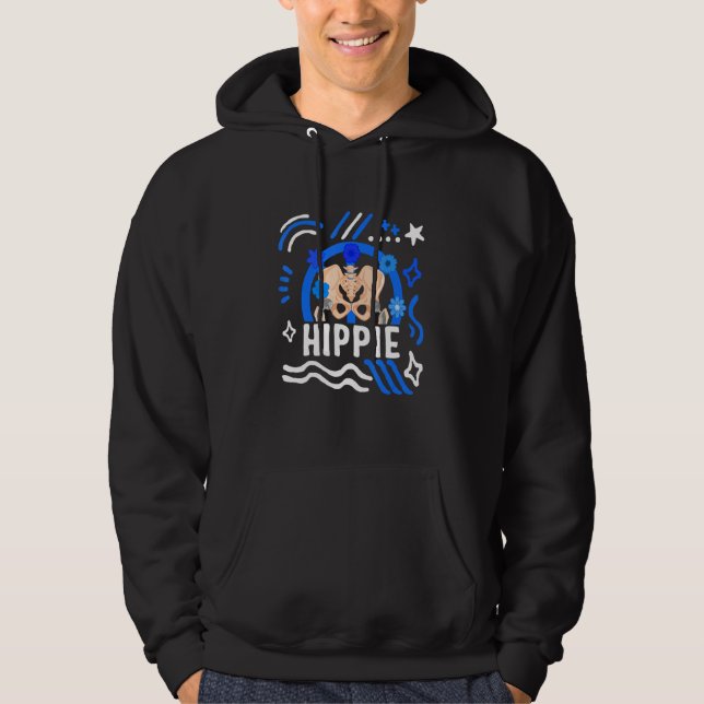 Hip Surgery Hippie Floral Bionic Broken Hip Replac Hoodie (Front)