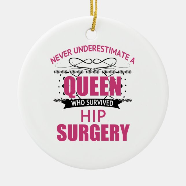 Hip Surgery Recovery For Women Ceramic Tree Decoration (Front)
