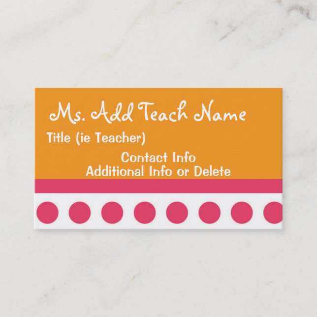 Hip Teacher Business Card (Front)