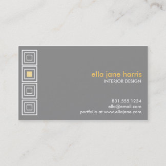 Hip to be square grey and yellow business card