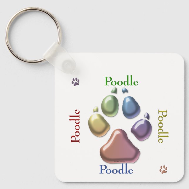 Hip to be Square Poodle Key Ring (Front)